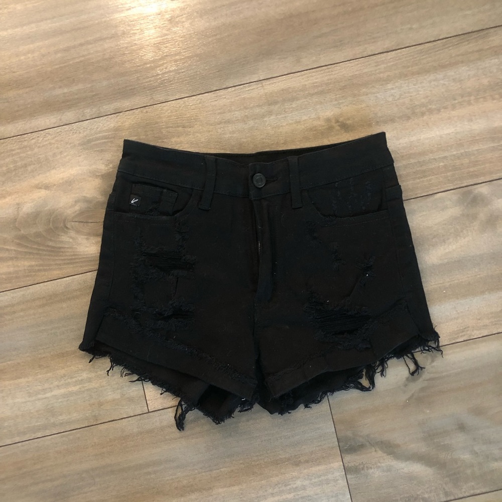 KanCan Black Distressed Shorts